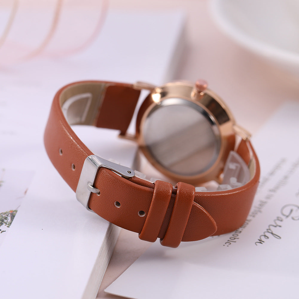 Stylish Leather Quartz Watch for Women - Perfect for Sports and Everyday Wear