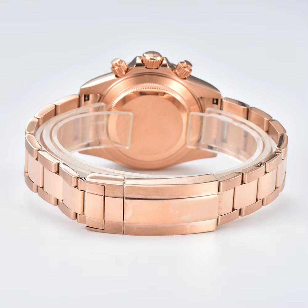 Elevate Your Style with the Luxurious Rose Gold VK63 Rainbow Watch - Customizable Sapphire Glass, Waterproof Design