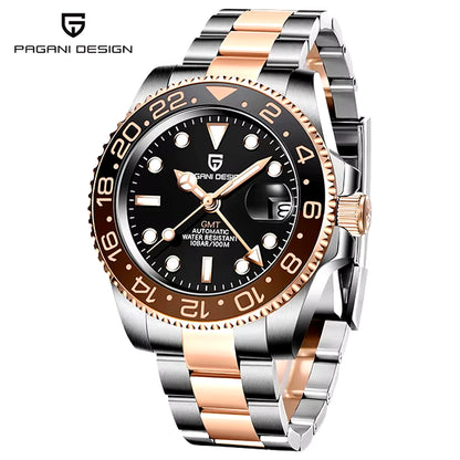 Discover the Luxury of V3 Version GMT Men's Automatic Mechanical Watch - 40MM Stainless Steel, Waterproof with Sapphire Crystal