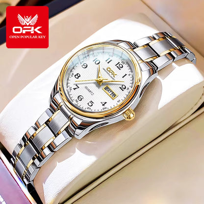 Elevate Your Style with the 8110 Luxury Women's Quartz Watch - Waterproof Stainless Steel Elegance