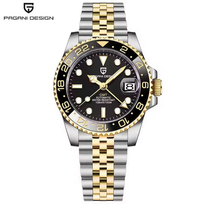Discover the Luxury of V3 Version GMT Men's Automatic Mechanical Watch - 40MM Stainless Steel, Waterproof with Sapphire Crystal