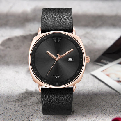 Stylish Men's Minimalist Sports Watch with Calendar - Casual Quartz Timepiece