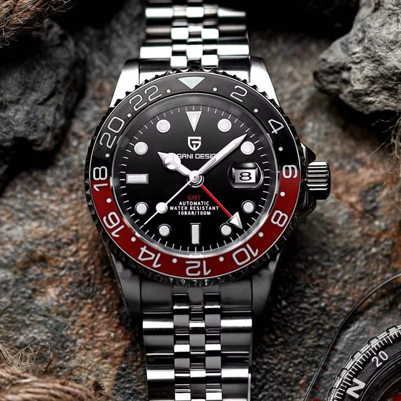 Discover the Luxury of V3 Version GMT Men's Automatic Mechanical Watch - 40MM Stainless Steel, Waterproof with Sapphire Crystal