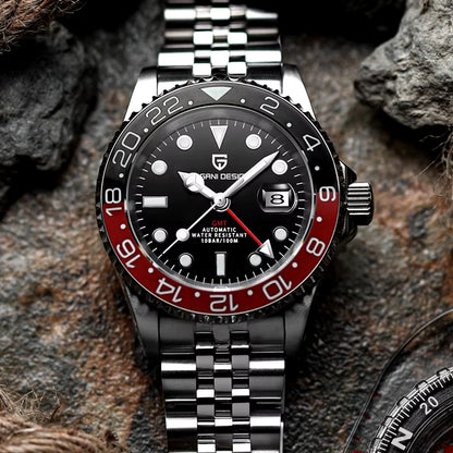 Discover the Luxury of V3 Version GMT Men's Automatic Mechanical Watch - 40MM Stainless Steel, Waterproof with Sapphire Crystal