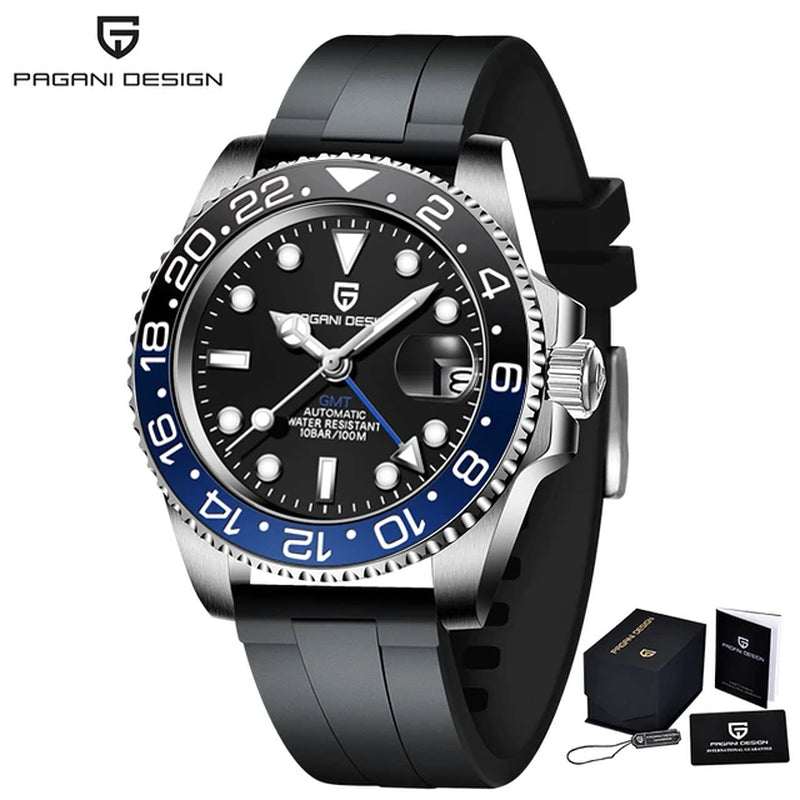 Discover the Luxury of V3 Version GMT Men's Automatic Mechanical Watch - 40MM Stainless Steel, Waterproof with Sapphire Crystal
