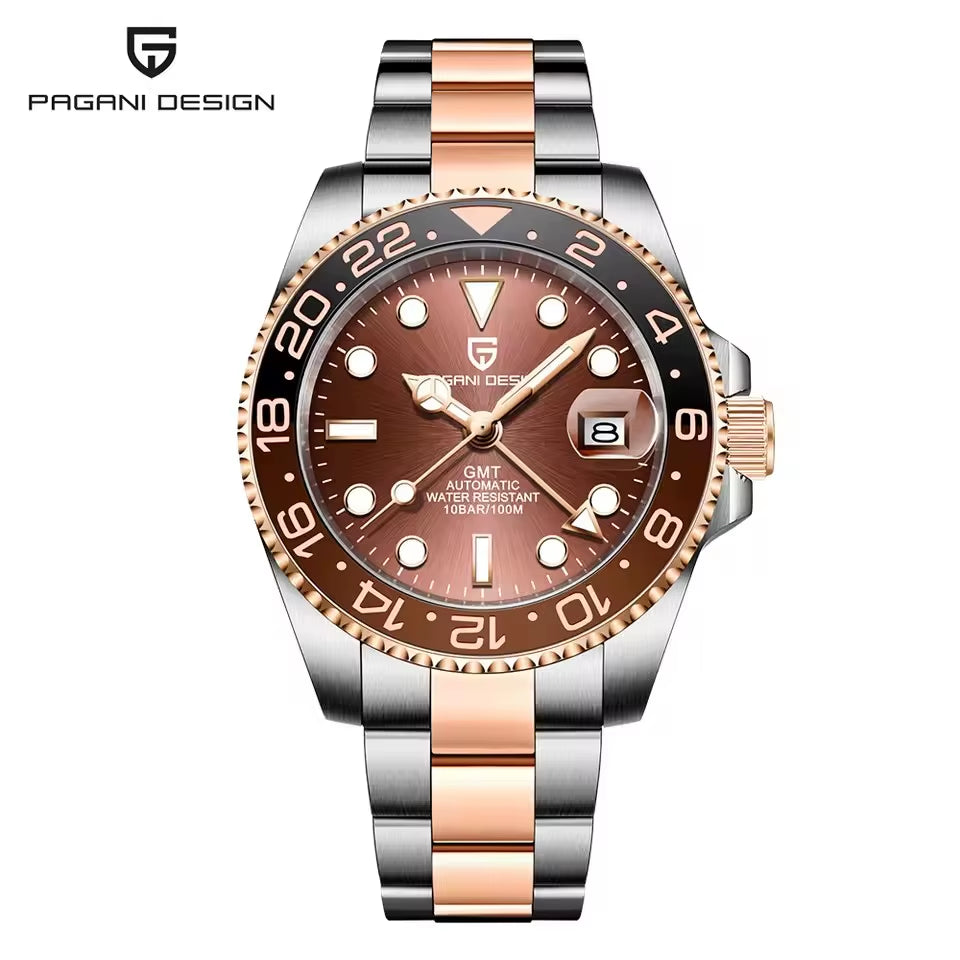 Discover the Luxury of V3 Version GMT Men's Automatic Mechanical Watch - 40MM Stainless Steel, Waterproof with Sapphire Crystal