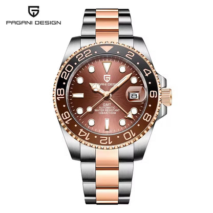 Discover the Luxury of V3 Version GMT Men's Automatic Mechanical Watch - 40MM Stainless Steel, Waterproof with Sapphire Crystal