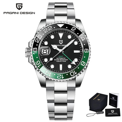 Discover the Luxury of V3 Version GMT Men's Automatic Mechanical Watch - 40MM Stainless Steel, Waterproof with Sapphire Crystal